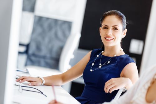 woman home office