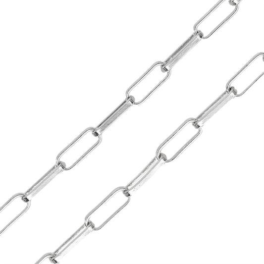 Cadena Rectangulo 10x3.7mm Plateado