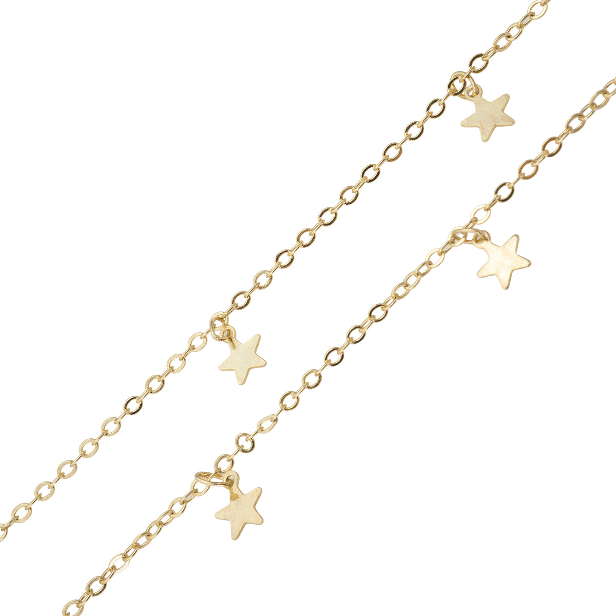 Cadena de Estrellas 2.4x1.5mm Dorado Brillante