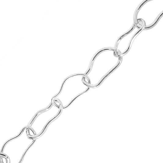 Cadena Eslabón Irregular 34x19mm Plateado
