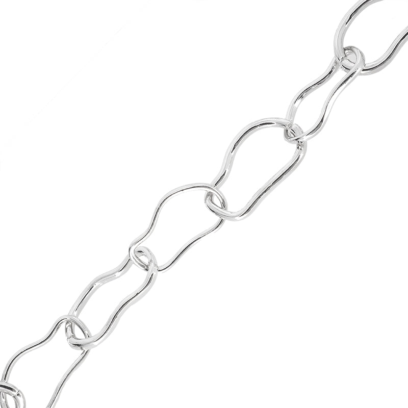 Cadena Eslabón Irregular 34x19mm Plateado