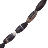 Agata C/Veta Oval 20x8mm Negra Mate