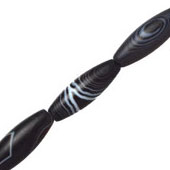 Agata C/Veta Oval 30x10mm Negra Mate