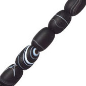 Agata C/Veta Oval 18x13mm Negra Mate