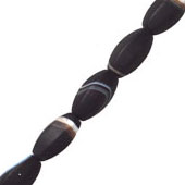 Agata C/Veta Oval Facetado Mate 20x10mm Negra