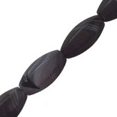 Agata C/Veta Oval Mate Facetado 30x15mm Negra