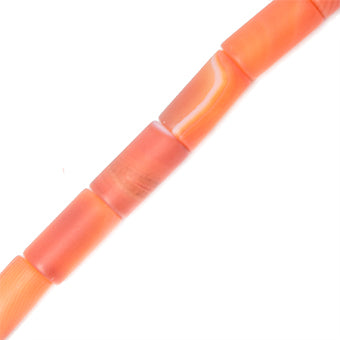 Agata C/Veta Cilindro Mate 20x10mm Anaranjada 