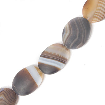 Agata C/Veta Oval 20x15mm Cafe Mate