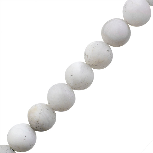 Agata Esfera 6.5mm Blanco Mate
