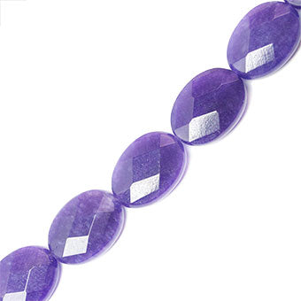 Jade Oval Facetado 20x15mm Morado
