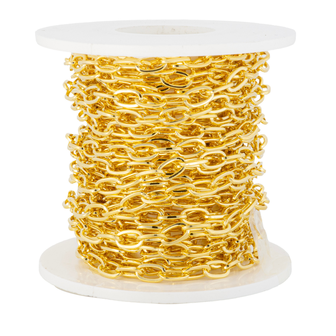 Cadena Karati 7.5x1mm Dorado Brillante