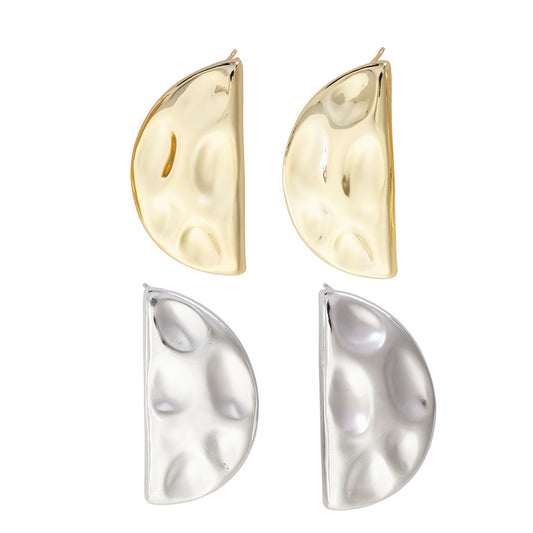 Aretes Media Luna 39x21mm Dorado/Plateado
