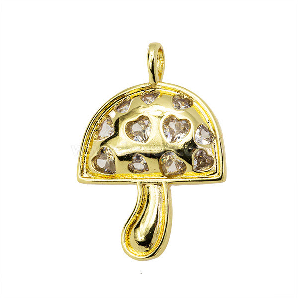 Dije Chapa con Circonia Hongo 31.3x22mm Dorado