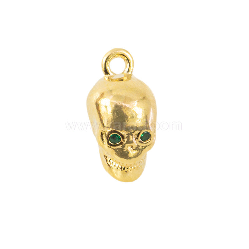 Dije Chapa Calavera 10.5x5.5mm Dorado