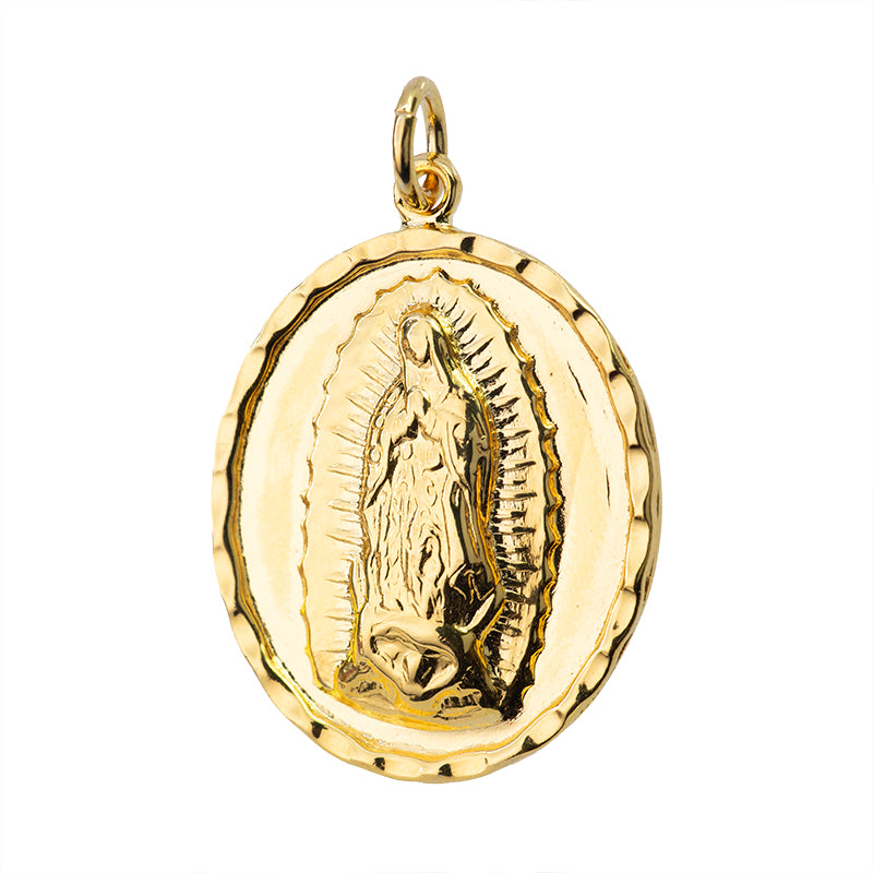 Dije Chapa Virgen de Guadalupe 35x26mm Dorado