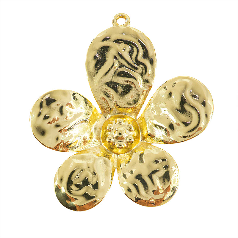 Dije Chapa Flor 39.5x35mm Dorado