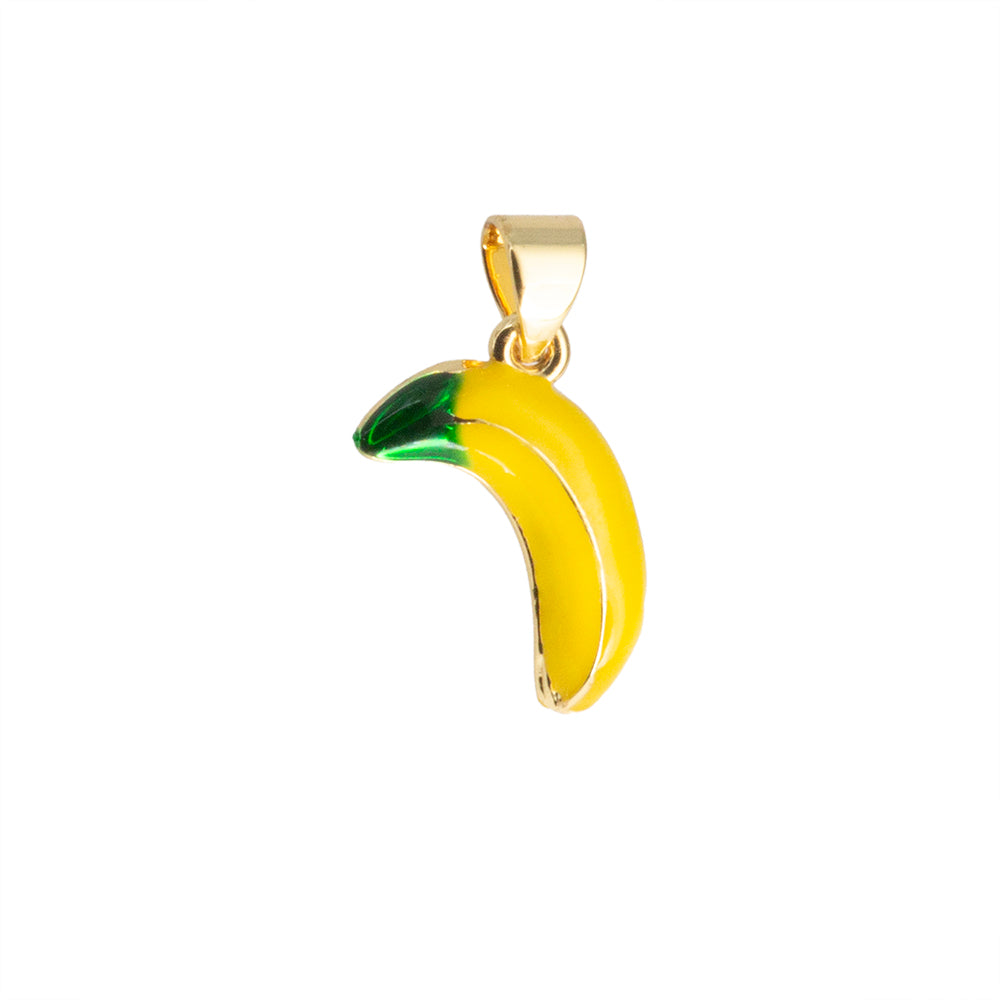 Dije Plátano Esmaltado 15x9mm Dorado
