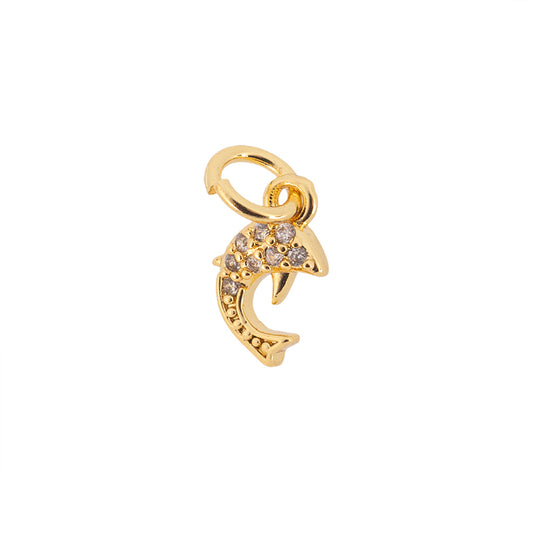 Dije Chapa Mini con Resina Toronja Piña y Pez 9.50x6mm Dorado