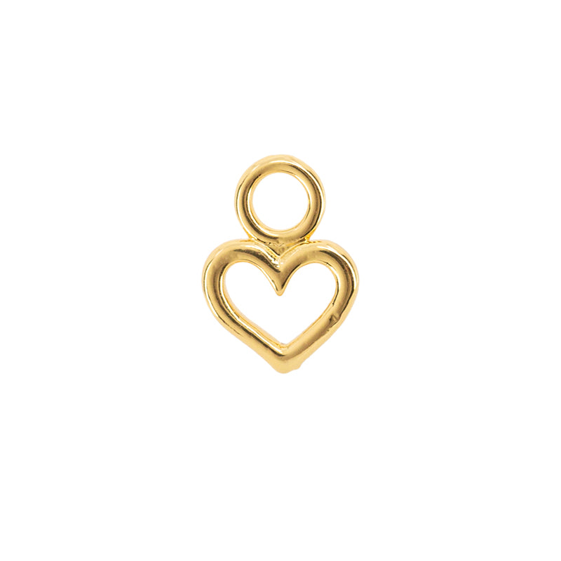 Dije Chapa Corazón Calado 11x8mm Dorado