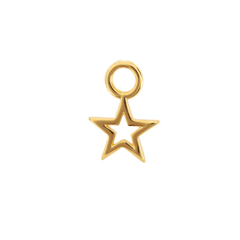 Dije Chapa Estrella Calada 12x8.5mm Dorado