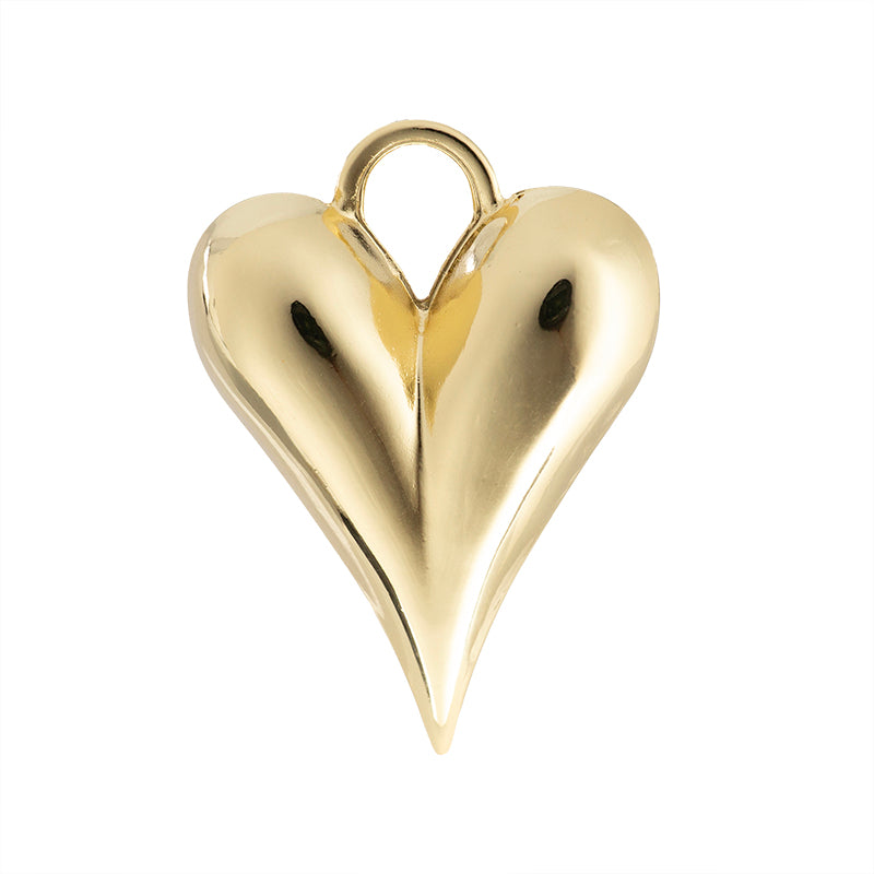 Dije Chapa Corazón Alargado 38.5x28mm Dorado