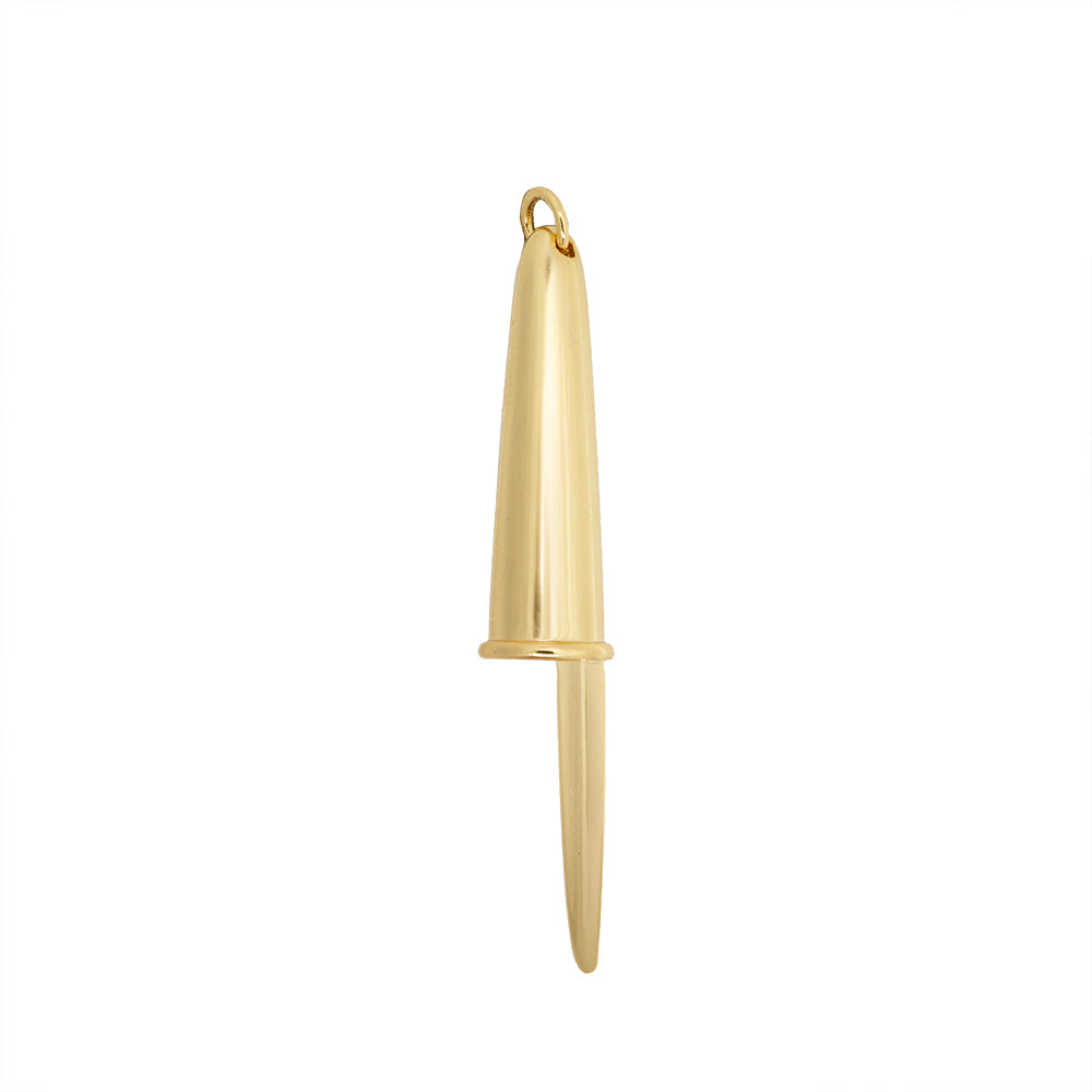 Dije Chapa Tapa de Pluma 49.3x9mm Dorado