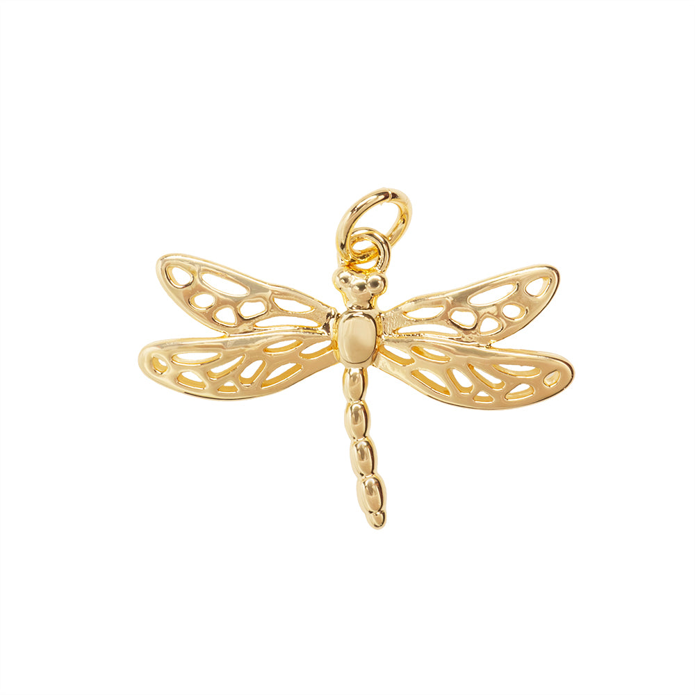 Dije Chapa Libélula 17x24.3mm Dorado