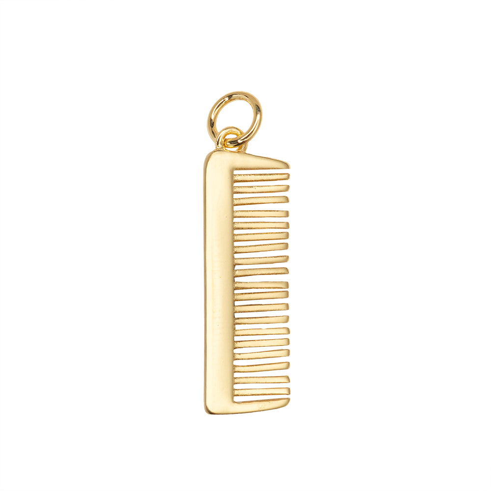 Dije Chapa Peine 23.5x7.5mm Dorado