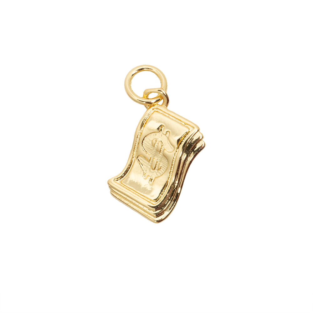 Dije Chapa Billetes 14x8.3mm Dorado