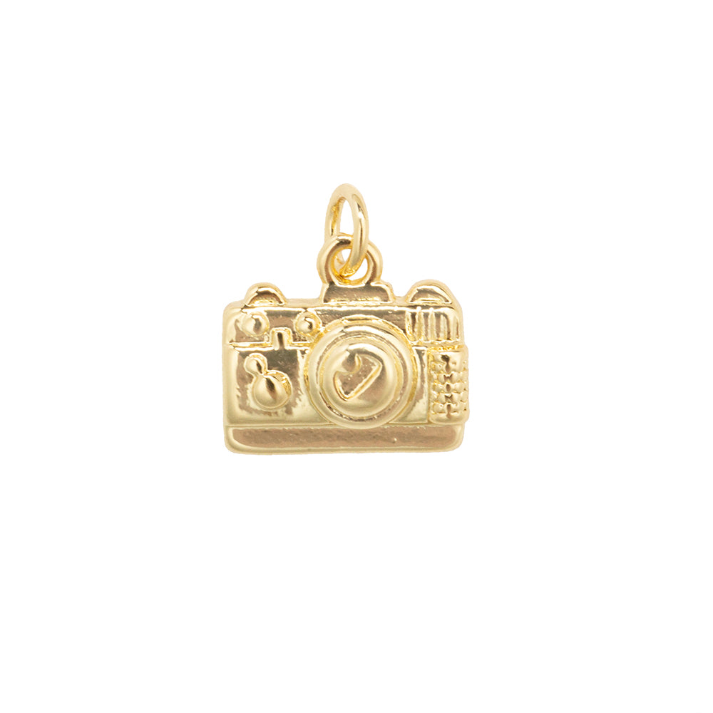 Dije Chapa Cámara 12x13mm Dorado