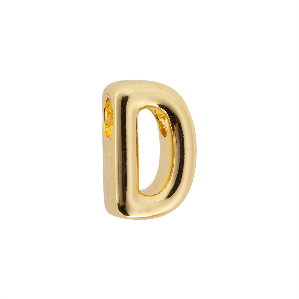 Dije Chapa Letra D 13x9mm Dorado