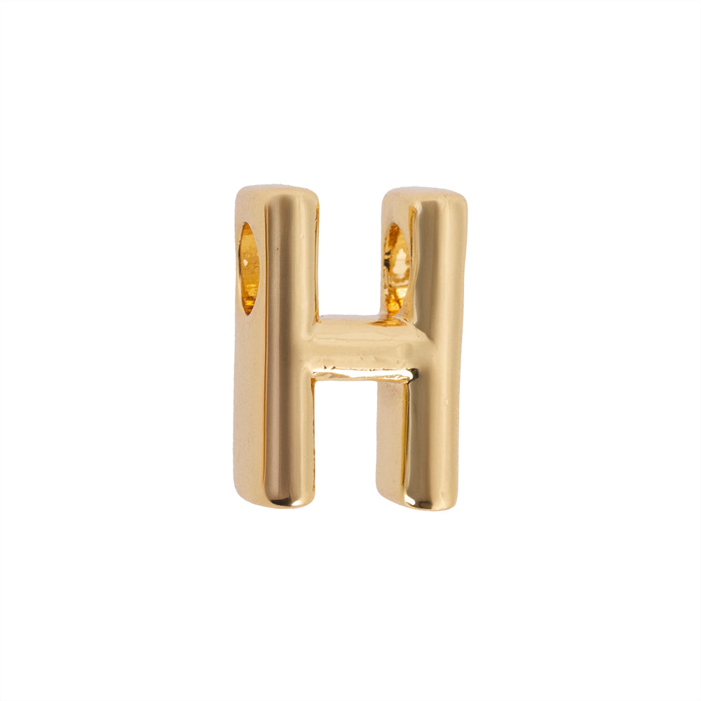 Dije Chapa Letra H 13x9mm Dorado