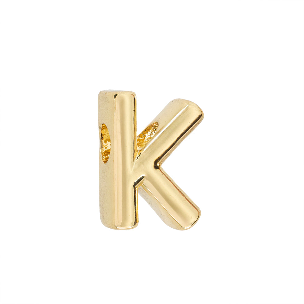 Dije Chapa Letra K 13x9mm Dorado