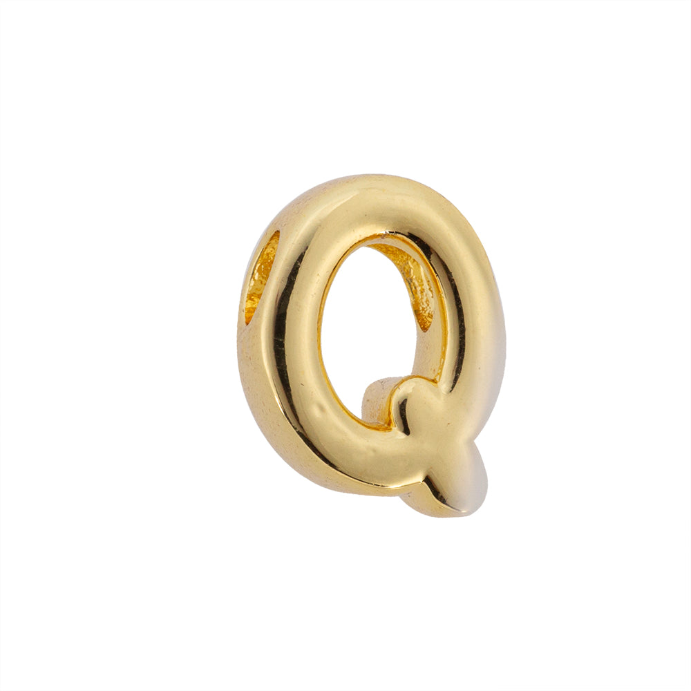 Dije Chapa Letra Q 13x9mm Dorado