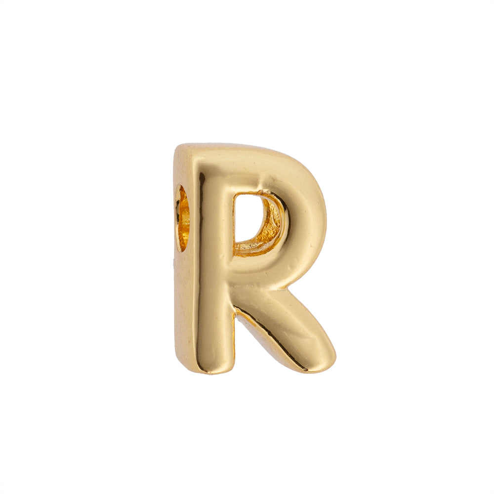 Dije Chapa Letra R 13x9mm Dorado