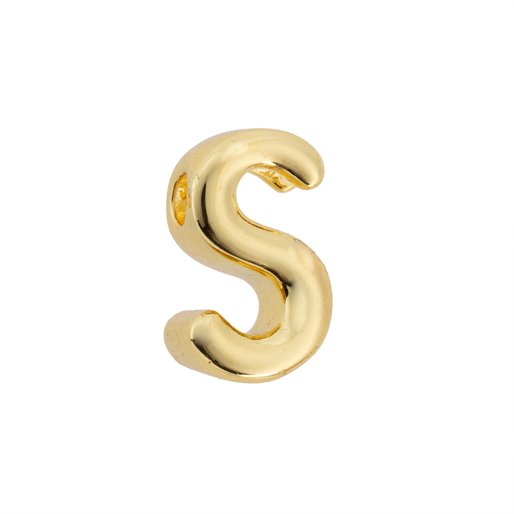 Dije Chapa Letra S 13x9mm Dorado