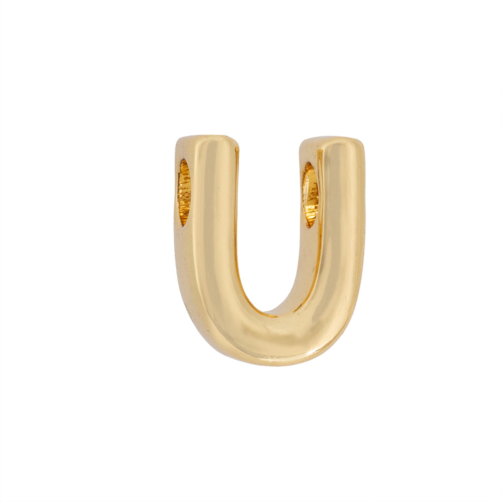 Dije Chapa Letra U 13x9mm Dorado