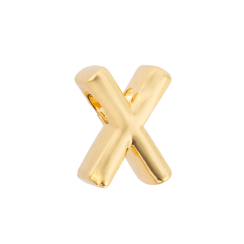 Dije Chapa Letra X 13x9mm Dorado