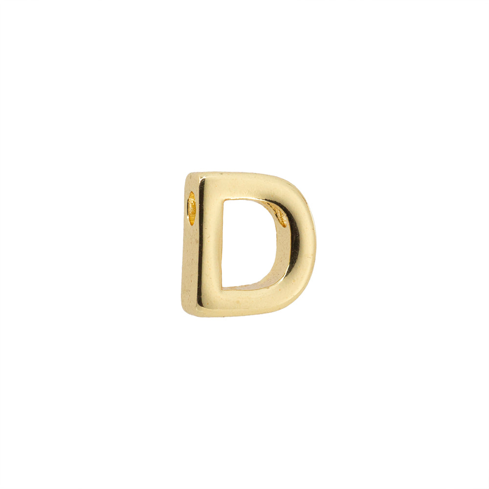 Dije Chapa Letra D 8.5x6mm Dorado