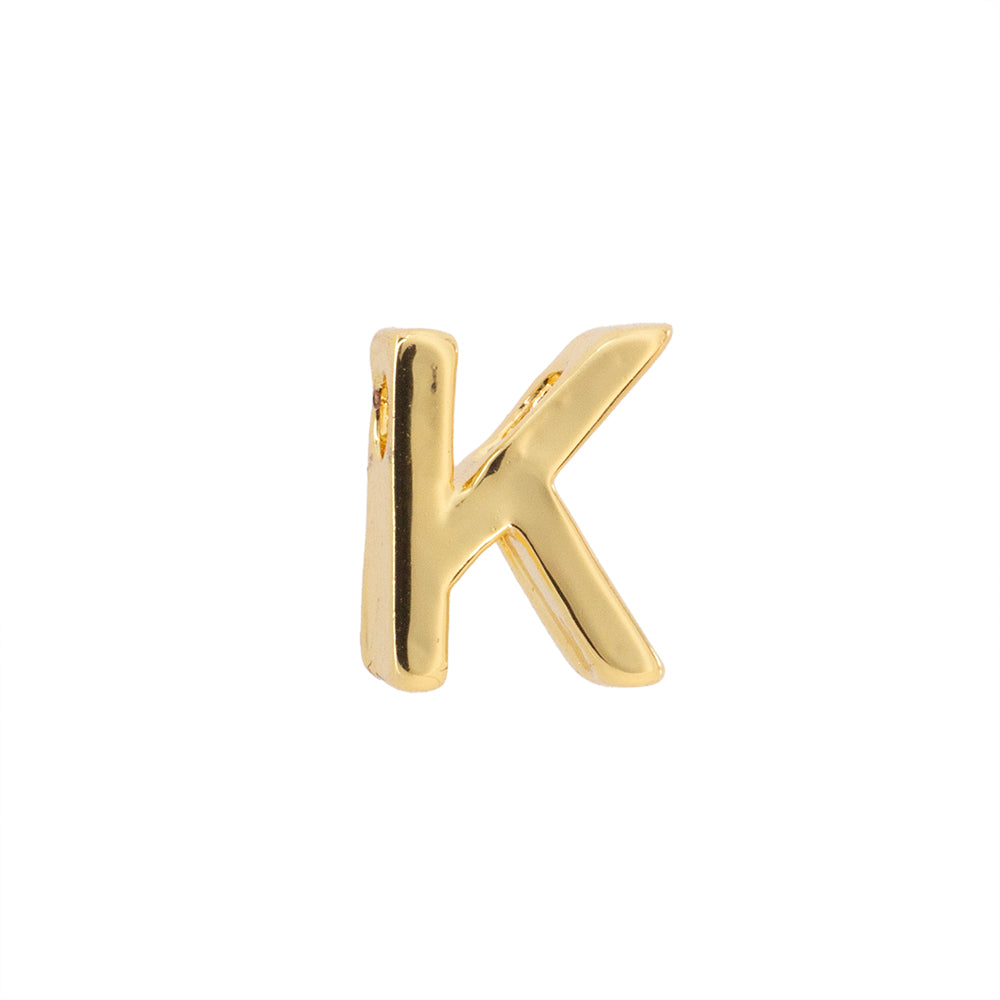 Dije Chapa Letra K 8.5x6mm Dorado