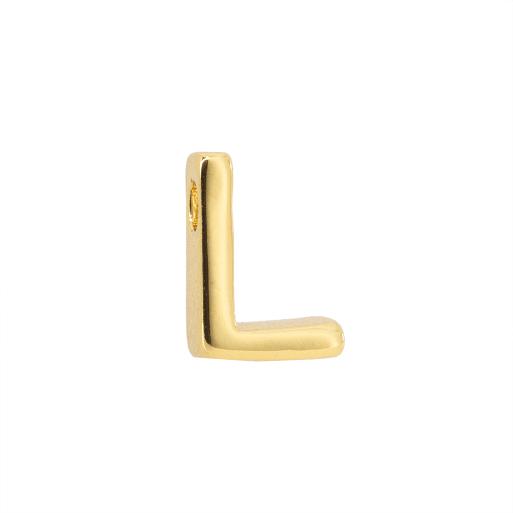 Dije Chapa Letra L 8.5x6mm Dorado
