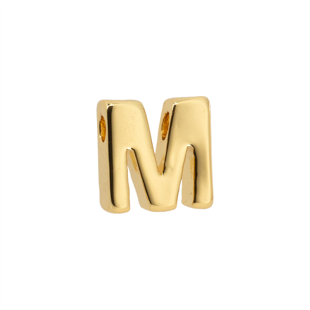 Dije Chapa Letra M 8.5x6mm Dorado