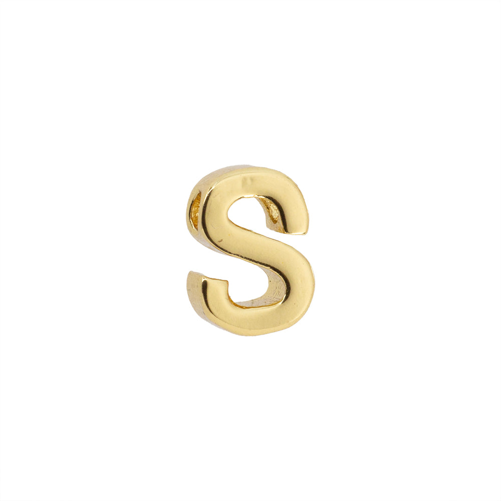 Dije Chapa Letra S 8.5x6mm Dorado