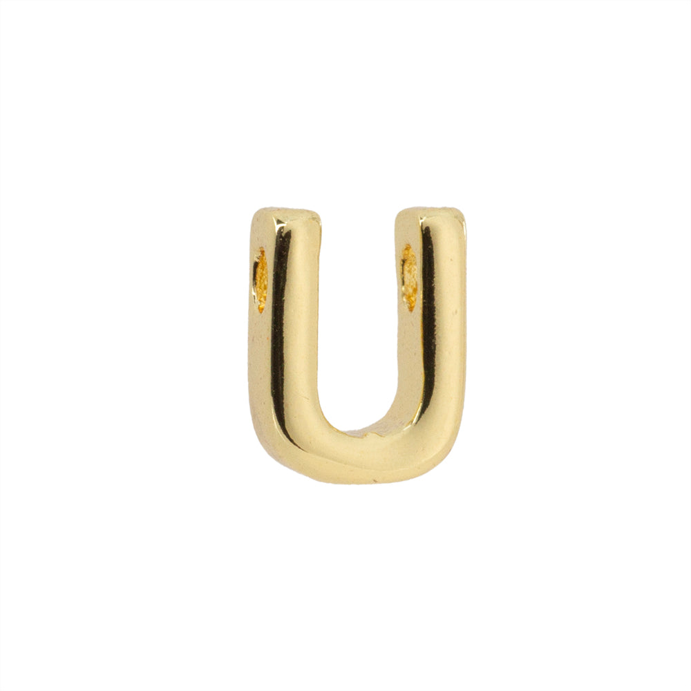 Dije Chapa Letra U 8.5x6mm Dorado