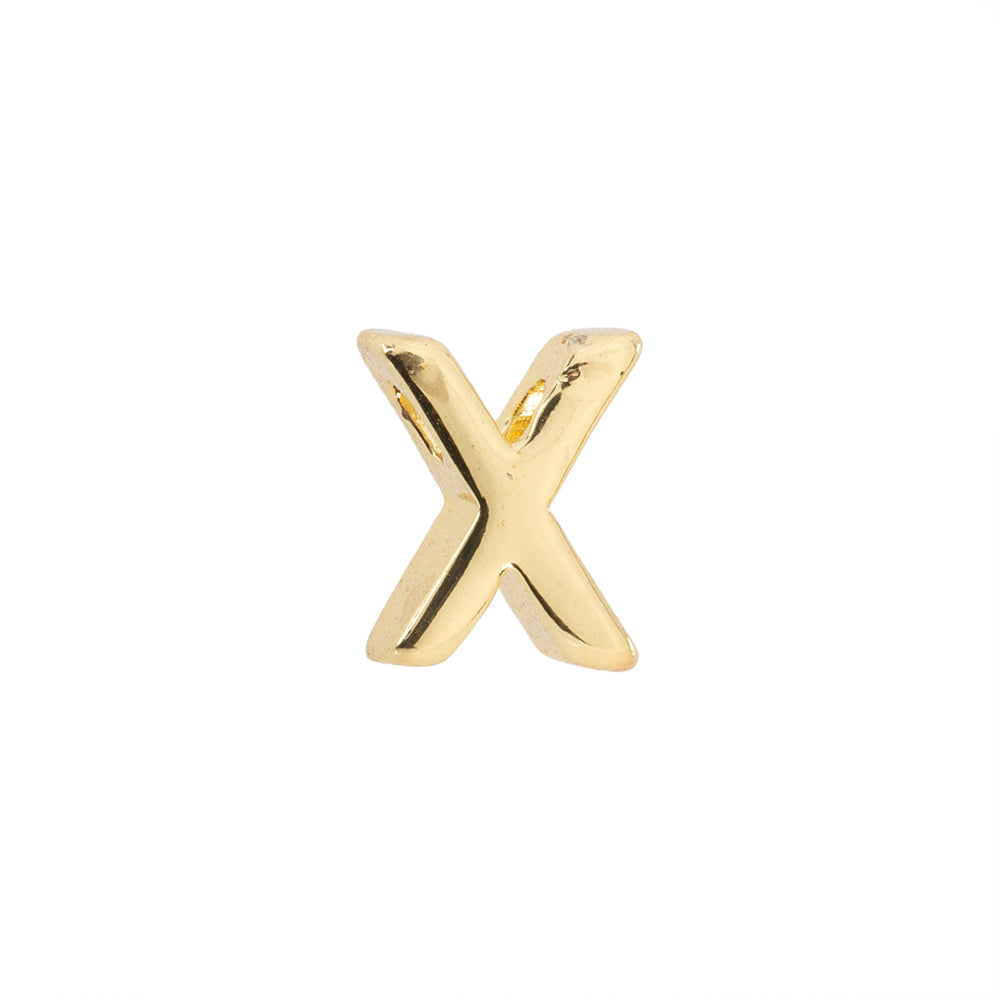 Dije Chapa Letra X 8.5x6mm Dorado
