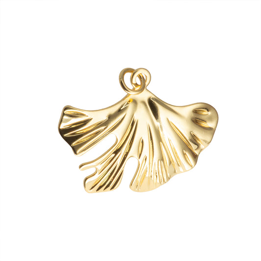 Dije Flor Orgánica 22x29.5mm Dorado