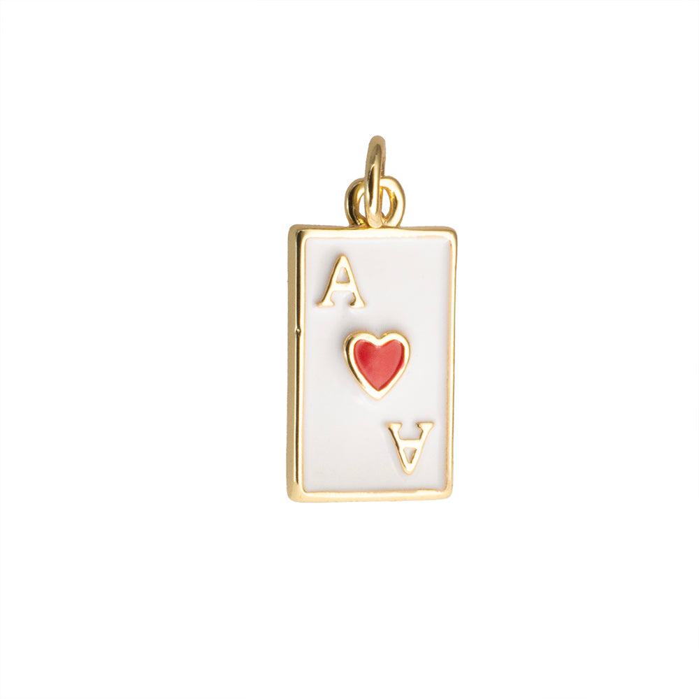 Dije Baraja Esmaltado 18.7x10mm Dorado