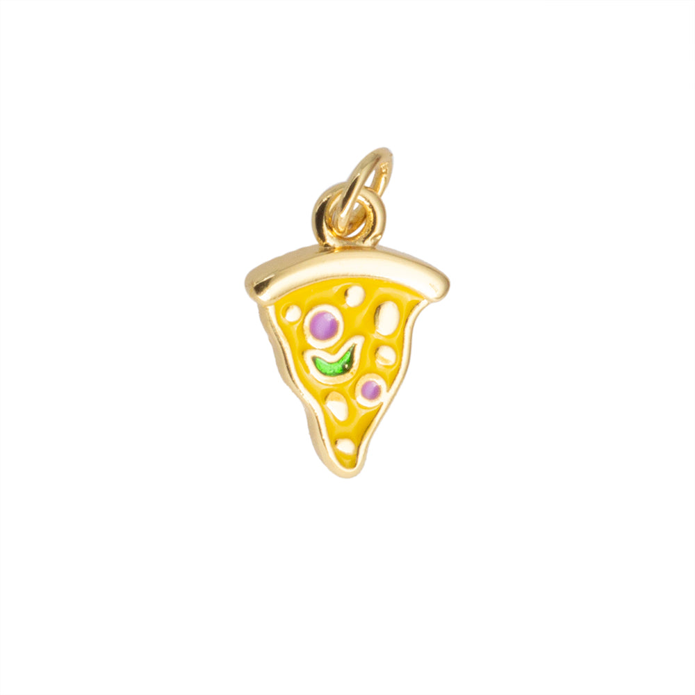 Dije Pizza Esmaltado Amarillo 15.5x11mm Dorado