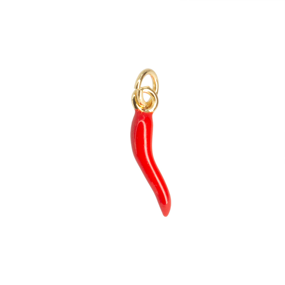 Dije Chile Esmaltado Rojo 17x3mm Dorado