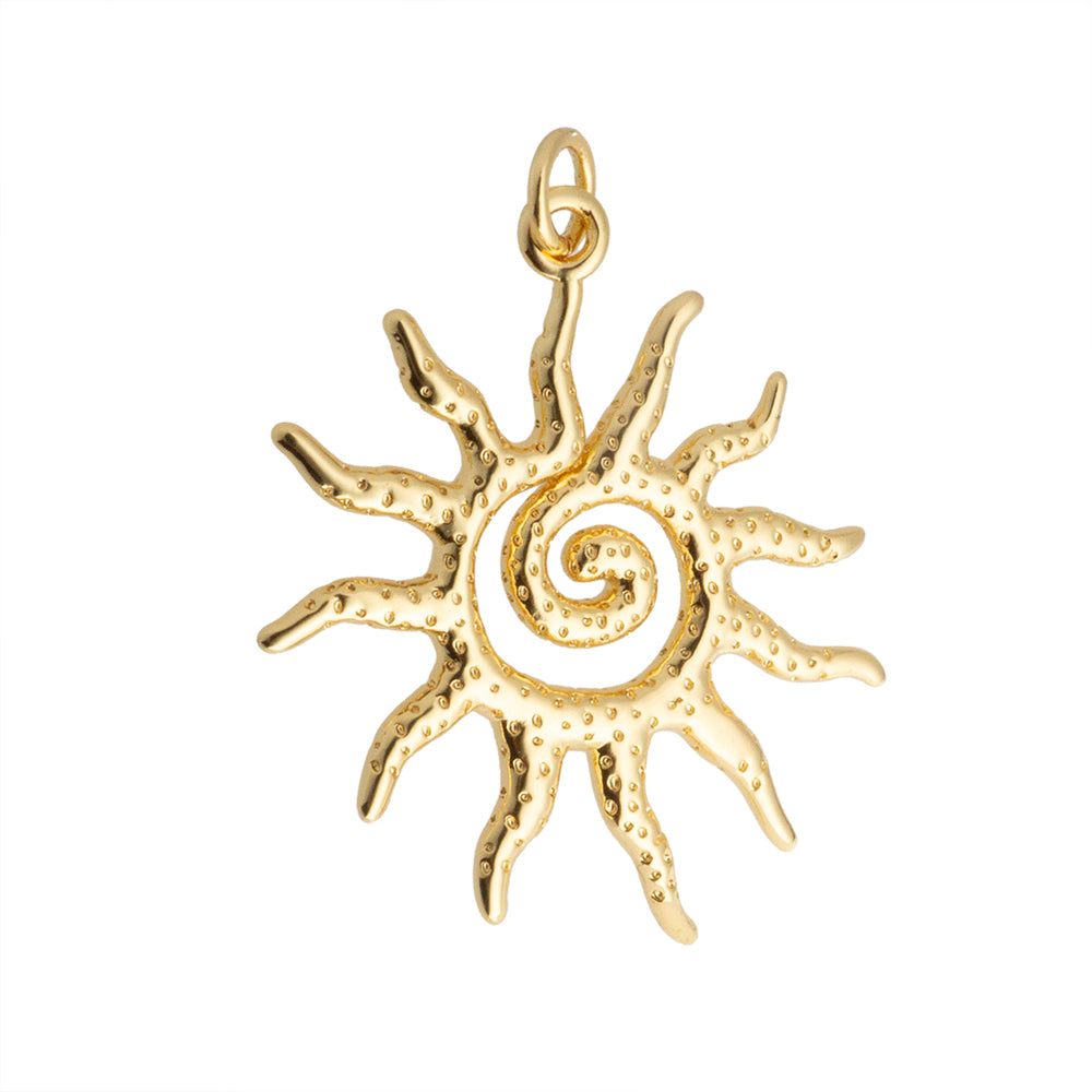 Dije Sol 31.5x27.5mm Dorado